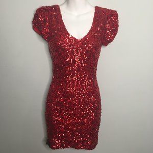 Boutique-Red Sequined Cocktail/Party Dress-Item#94